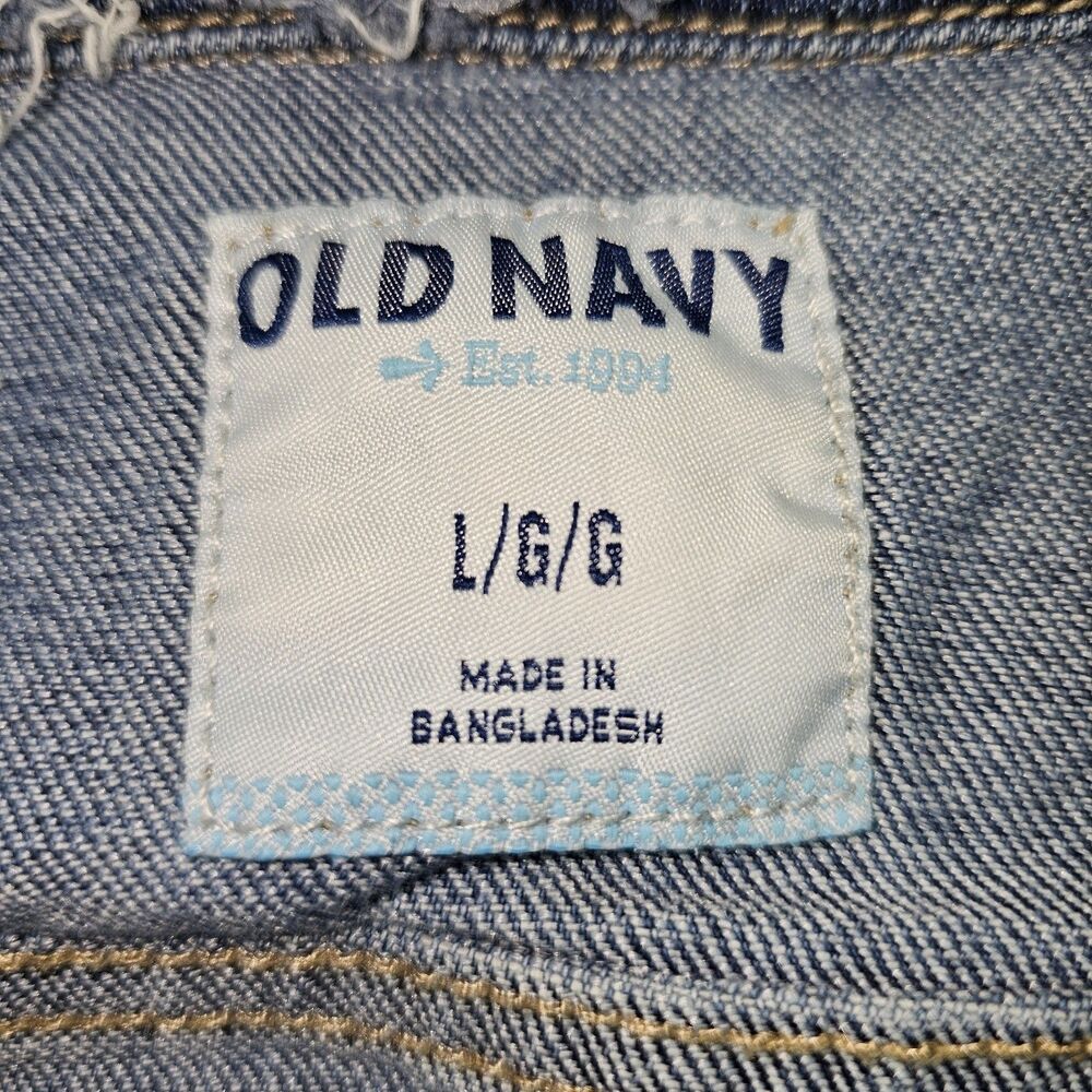 Old Navy Denim Vest L/G Gray Distressed Sleeveless SP14 VJ306488 Vintage Look - Picture 13 of 16